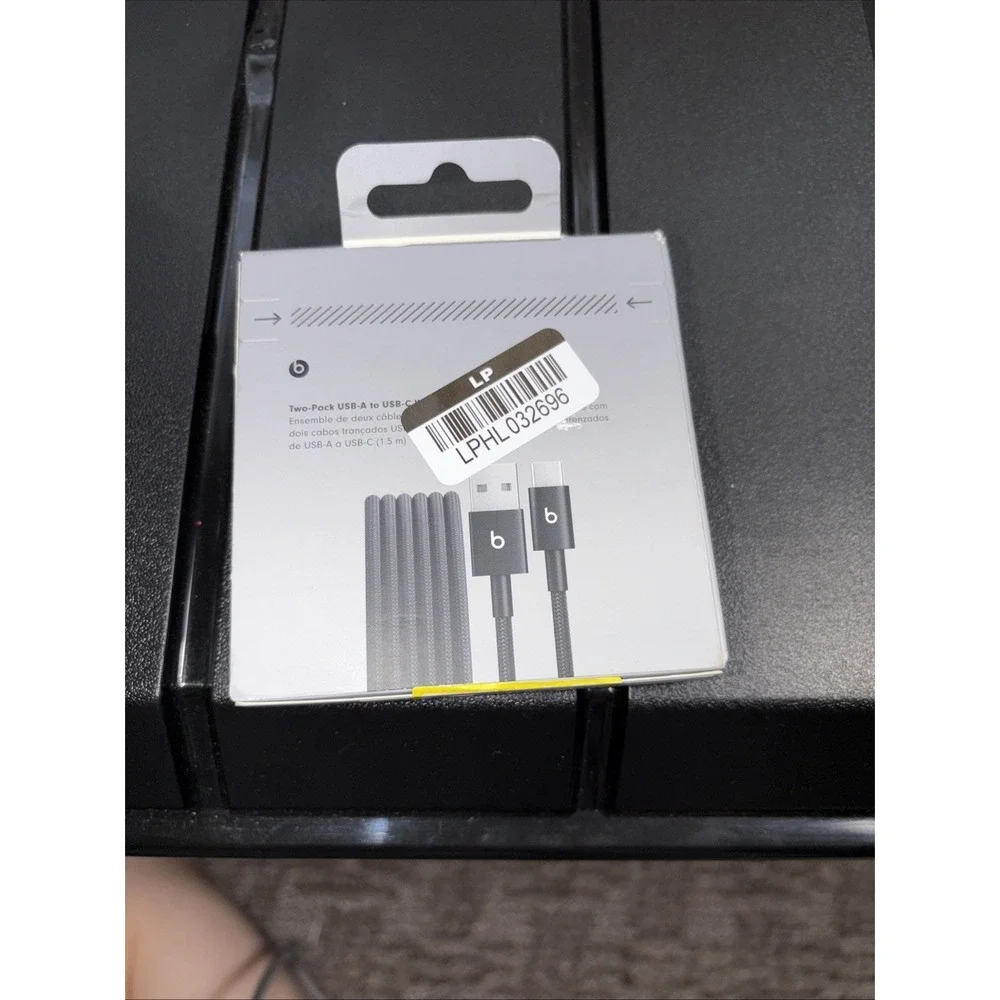 Beats USB-A to USB-C Woven Cables (1.5 m) 2-PACK Bolt Black BRAND NEW IN BOX